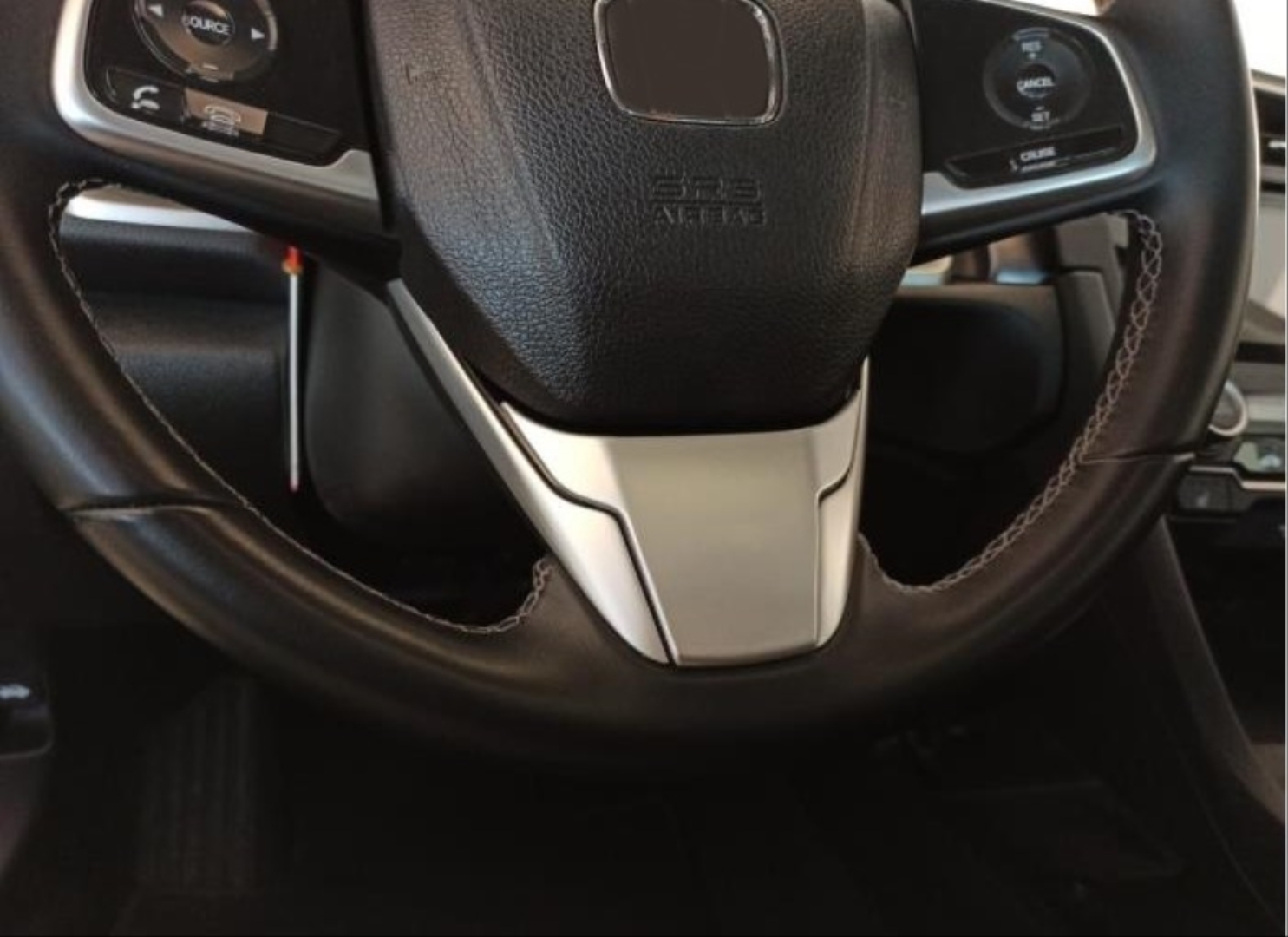 FOR CIVIC 2016-2021  STEERING WHEEL COVER TRIM  1 PCS SILVER COLOR 