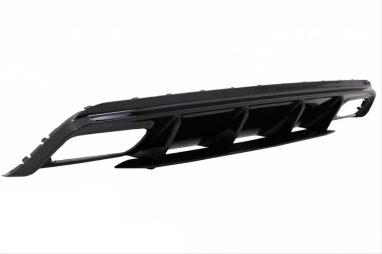 W176 12-15 A45 DIFFUSER & EXHAUST SET  (BRIGHT BLACK) - WITH BLACK EXHAUST (FOR SPORT BUMPER  )