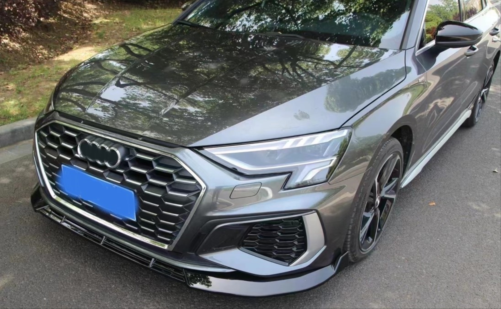  A3 2021+ FRONT LIP (BRIGHT BLACK) (s-line)