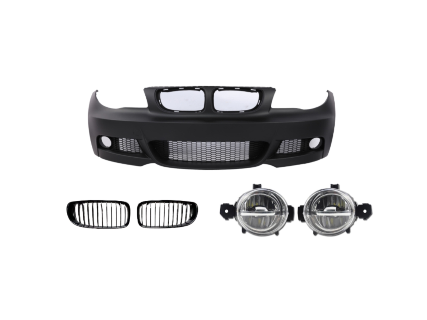 FOR 1 SERIES E87 07-11  MT FRONT BUMPER   & GRILLE  SET  (FOG LAMP) 