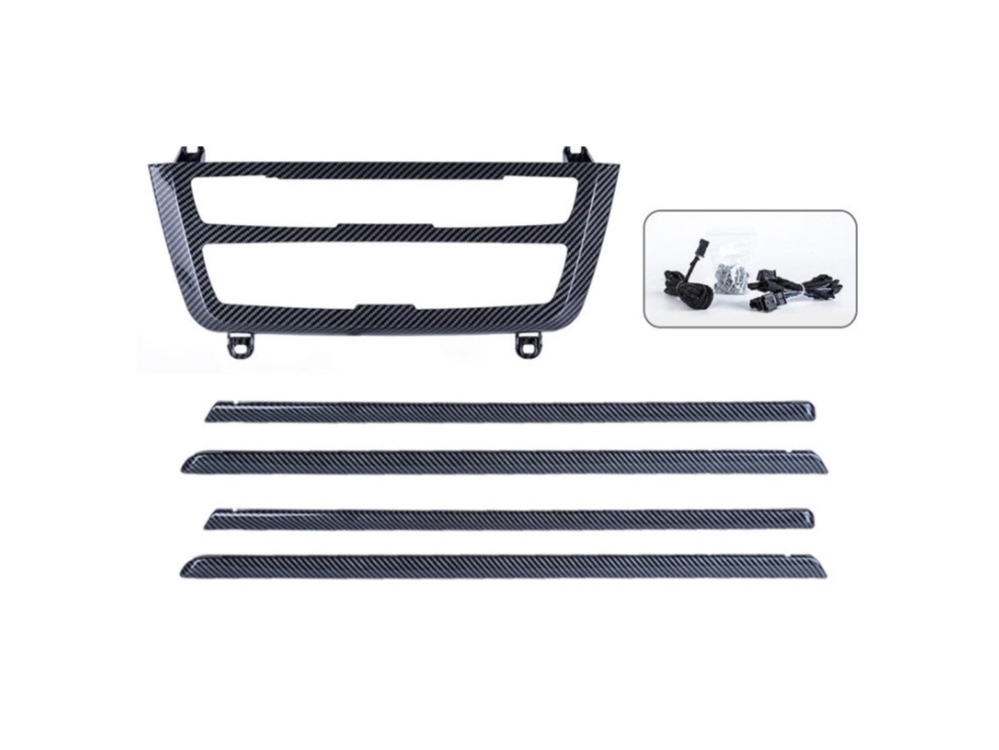 FOR 3 SERIES F30  AMBIENT  SET (AC (CLIMATE)  DASHBOARD AND DOORS ) - - CARBON COLOR  COLOR 