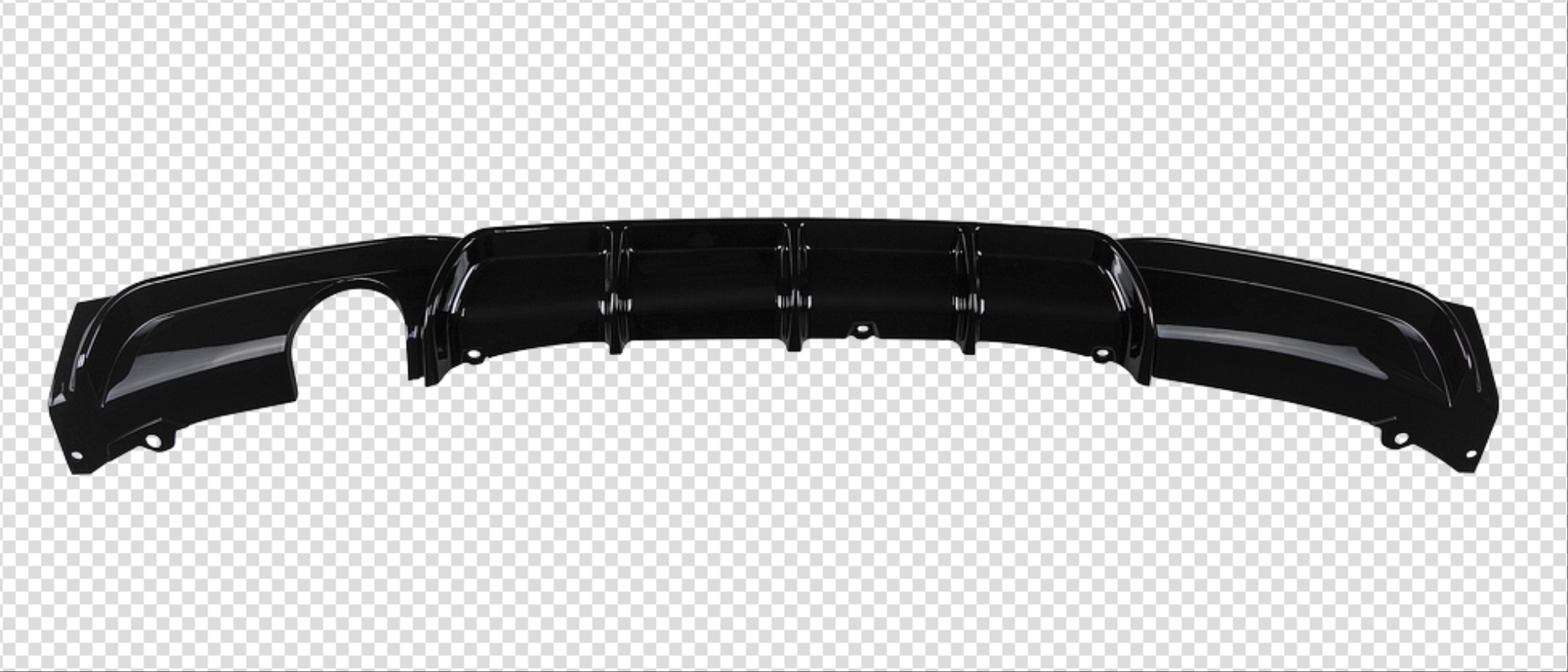 FOR 3 SERIES F30 2012-2018 M DIFFUSER LEFT SINGLE OUTLET   - GLOSS BLACK (BRIGHT BLACK) 
