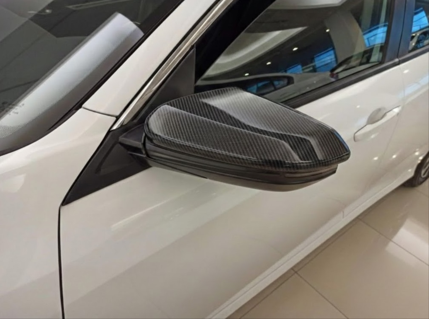 FOR CIVIC 2016-2020 HORN STYLE MIRROR COVER - - CARBON COLOR  